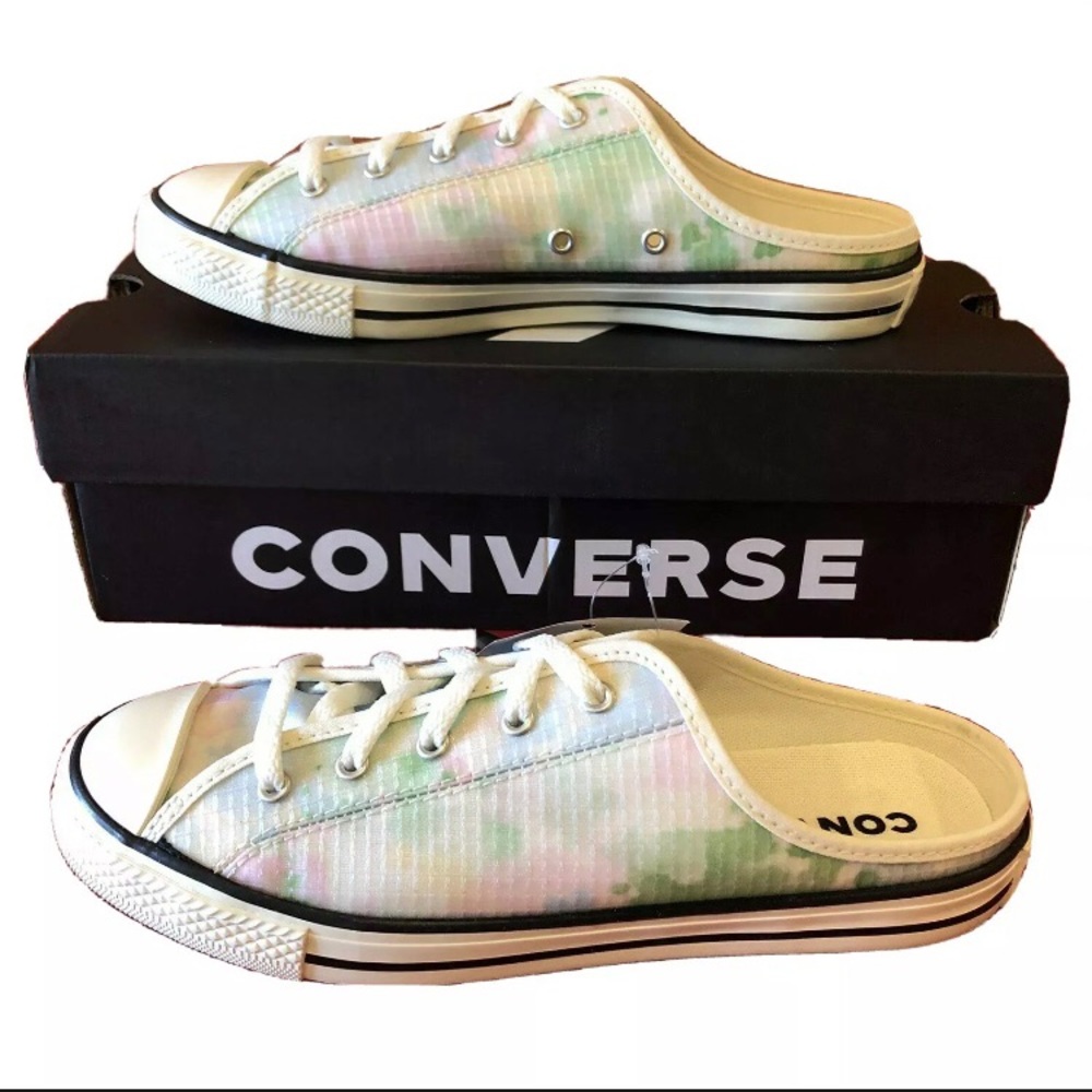 CONVERSE Washed Florals Chuck Taylor All Star Dainty Mule Slip On Womens 6 Egret